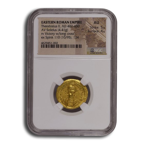 Eastern Roman Empire AV Solidus Theodosius II (402-450 AD)AU NGC Eastern Roman Empire AV Solidus Theodosius II (402-450 AD)AU NGC